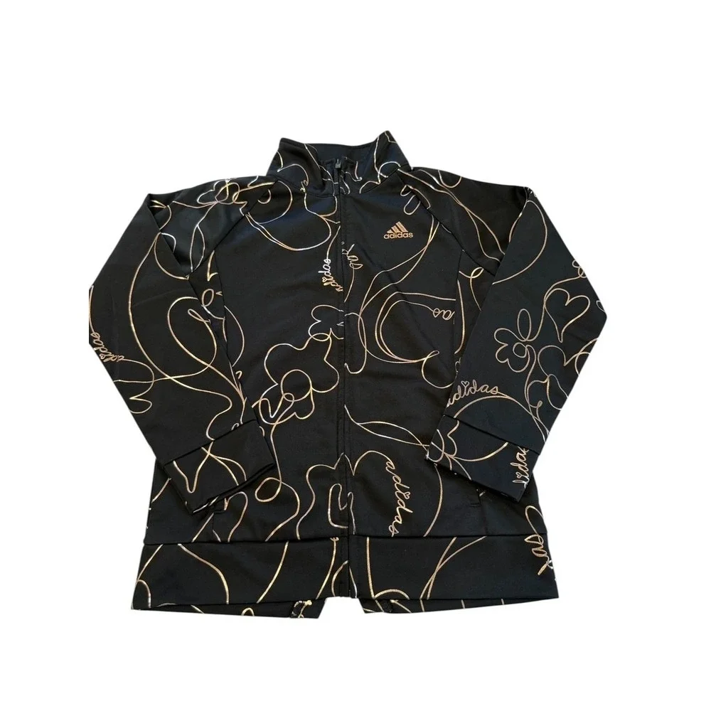 Adidas‎ Adi AOP Script Floral Black Gold Track Set Kids 5 YR